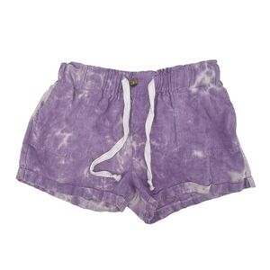 Charlotte Russe Purple Linen Tie Dye Paper Bag Shorts Size Large Women’s